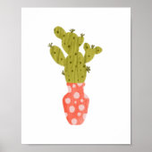 Whimsical Hand-Drawn Potted Cactus Art Poster (Vorne)
