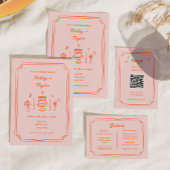 Whimsical Hand Drawn Quirky Fun Wedding Einladung