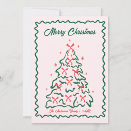 Whimsical Hand Drawn Quirky Merry Christmas Photo  Feiertagskarte