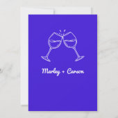 Whimsical Hand Drawn Quirky Royal Blue Wedding Einladung (Rückseite)