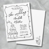 Whimsical Hand Drawn Quirky Wedding Einladung