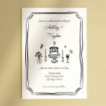 Whimsical Hand Drawn Quirky Wedding Einladung<br><div class="desc">Whimsical Hand Drawn Quirky Hochzeitseinladung</div>