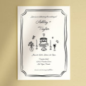 Whimsical Hand Drawn Quirky Wedding Einladung