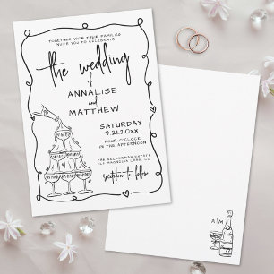 Whimsical Hand Drawn Quirky Wedding Einladung