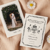 Whimsical Hand Drawn Quirky Wedding Foto Save The Date
