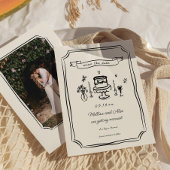 Whimsical Hand Drawn Quirky Wedding Foto Save The Date