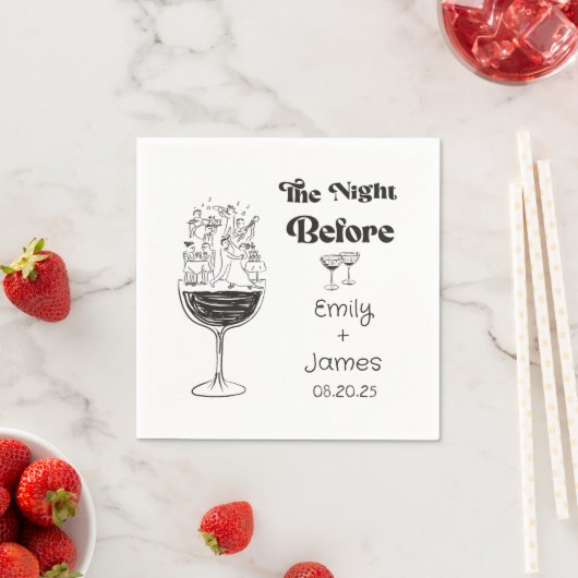 Whimsical Hand Drawn Quirky Wedkins Serviette (Beispiel)