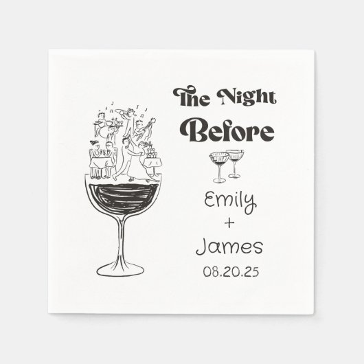 Whimsical Hand Drawn Quirky Wedkins Serviette (Vorderseite)