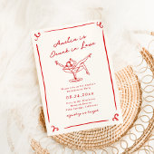 Whimsical Hand Drawn Red Bachelorette Einladung