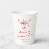 Whimsical Hand Drawn Red Bachelorette Pappbecher (Rückseite)