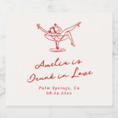 Whimsical Hand Drawn Red Bachelorette Schaumweinetikett (Einzelnes Label)