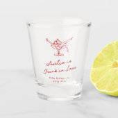 Whimsical Hand Drawn Red Bachelorette Schnapsglas (Vorderseite)