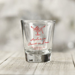 Whimsical Hand Drawn Red Bachelorette Schnapsglas