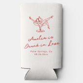 Whimsical Hand Drawn Red Bachelorette Selters Dosenkühler (Rückseite)