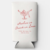 Whimsical Hand Drawn Red Bachelorette Selters Dosenkühler (Vorderseite)