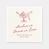 Whimsical Hand Drawn Red Bachelorette Serviette (Vorderseite)