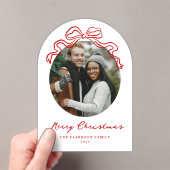 Whimsical Hand Drawn Red Bow Weihnachtsfest Acryleinladungen (Insitu (Handheld))