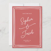 Whimsical Hand Drawn Save The Date Hochzeitsfoto   (Vorderseite)