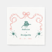 Whimsical Hand Drawn Scribble Bow Wedding Serviette (Vorderseite)