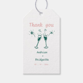 Whimsical Hand Drawn Scribble Wedding Danke Geschenkanhänger