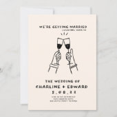 Whimsical Hand Drawn Scribble Wedding Einladung (Vorderseite)