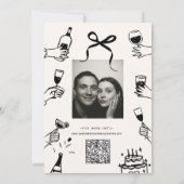 Whimsical Hand Drawn Scribble Wedding Einladung (Rückseite)