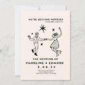 Whimsical Hand Drawn Scribble Wedding Einladung (Vorderseite)