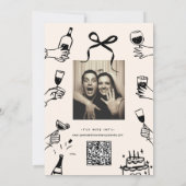 Whimsical Hand Drawn Scribble Wedding Einladung (Rückseite)