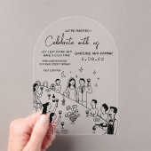 Whimsical Hand Drawn Scribble Wedding Invitation Acryleinladungen (Insitu (Handheld))