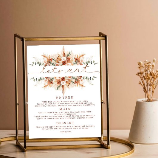 Whimsical Hand Drawn Script Hochzeitsmenü Poster