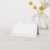 Whimsical Hand Drawn Script Wedding Guest Platzkarte (Rückseite)