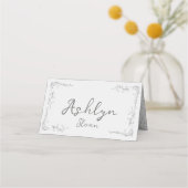 Whimsical Hand Drawn Script Wedding Guest Platzkarte (Vorderseite)