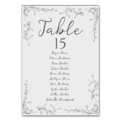 Whimsical Hand Drawn Script Wedding Seating Plan Tischnummer (Rückseite)