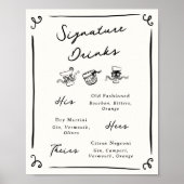 Whimsical Hand Drawn Signature Drinks Poster (Vorne)