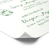 Whimsical Hand Drawn Signature trinkt grün Poster (Ecke)