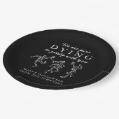 Whimsical Hand Drawn Skeletons Halloween Party Pappteller (Schrägansicht)