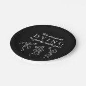 Whimsical Hand Drawn Skeletons Halloween Party Pappteller (Schrägansicht)