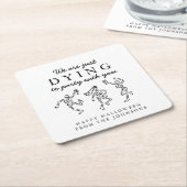 Whimsical Hand Drawn Skeletons Halloween Party Rechteckiger Pappuntersetzer (angewinkelt)