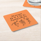 Whimsical Hand Drawn Skeletons Halloween Party Rechteckiger Pappuntersetzer (angewinkelt)