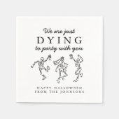 Whimsical Hand Drawn Skeletons Halloween Party Serviette (Vorderseite)