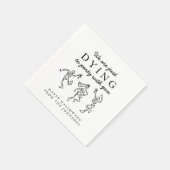 Whimsical Hand Drawn Skeletons Halloween Party Serviette (Ecke)