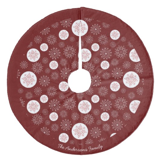 Whimsical Hand Drawn Snowflake Pattern  Fleece Weihnachtsbaumdecke (Vorderseite)