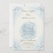 Whimsical Hand Drawn Tea Baby Shower Einladung (Vorderseite)