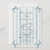 Whimsical Hand Drawn Tea Baby Shower Einladung (Vorderseite)