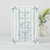 Whimsical Hand Drawn Tea Baby Shower Einladung (Stehend Vorderseite)