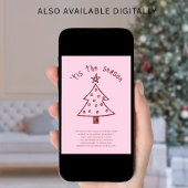 Whimsical Hand Drawn Tree Rosa Weihnachtsfest Part Einladung