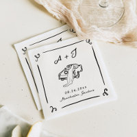 Whimsical Hand Drawn Vintage Car Hochzeit
