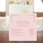 Whimsical Hand Drawn Wedding Cake Bakary Business Quadratische Visitenkarte