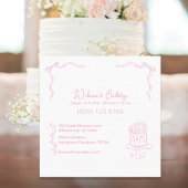 Whimsical Hand Drawn Wedding Cake Bakary Business Quadratische Visitenkarte