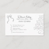 Whimsical Hand Drawn Wedding Cake Bakary Business Visitenkarte (Rückseite)